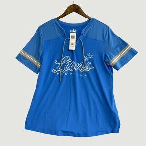 CSA Women's L Detroit Lions Football Rhinestone Graphic Jersey  NFL  N0769